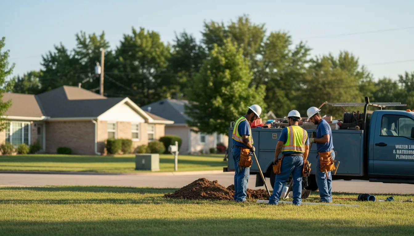 Residential water line and bathroom plumbing service in Elyria, NE